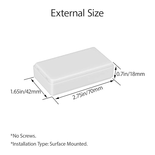 LeMotech Project Box 5 Pieces ABS Plastic Electrical Project Case Small Junction Box for Electronics White 2.76 x 1.65 x 0.71 inch (70x 42x 18 mm)