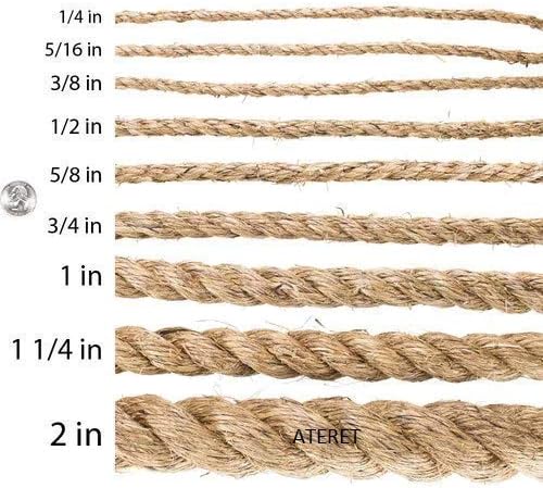 ATERET Twisted ProManila - UnManila Rope I 5/8 inch x 600 feet I 3 Strand Synthetic Polypropylene Rope I Multipurpose, Lightweight, Weather-Resistant Cord for Decor, Landscaping & DIY Projects
