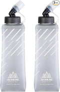 AONIJIE TPU Soft Flask Water Bottle Collapsible Running Flask for Hydration Pack, BPA Free, Wide Opening, for Outdoor Sports Hydration