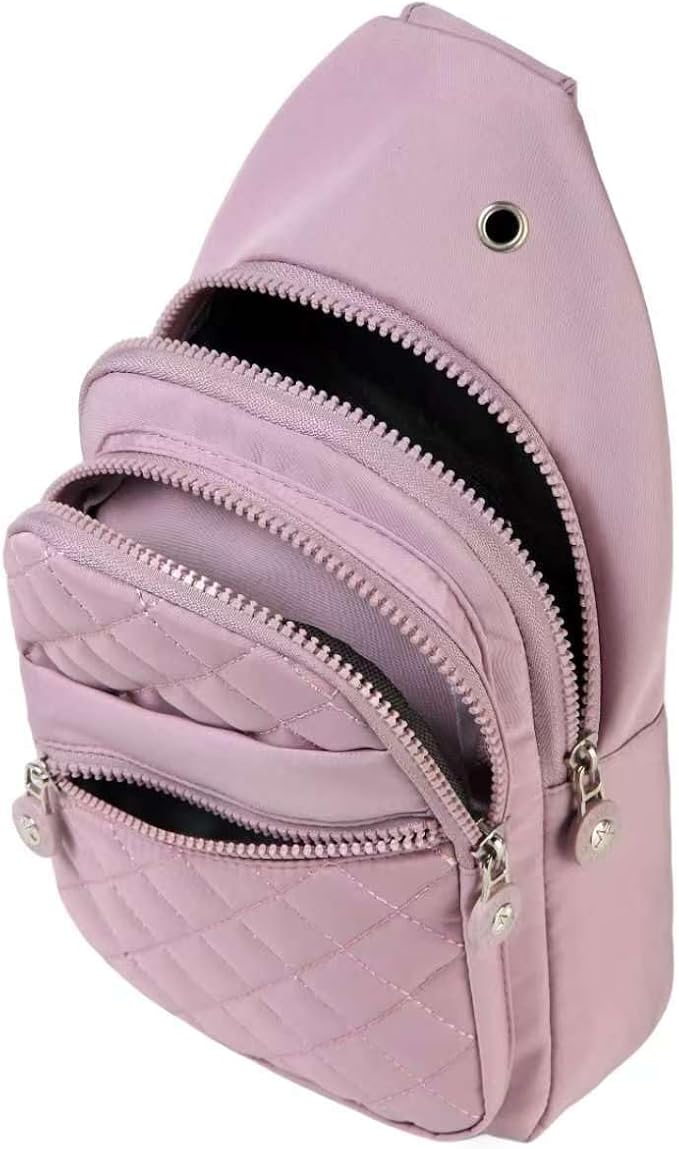 AOSTIHOT Crossbody Small Sling Backpack Sling Bag for Women, Chest Bag Daypack Crossbody for Travel Sport Running Hiking Purple