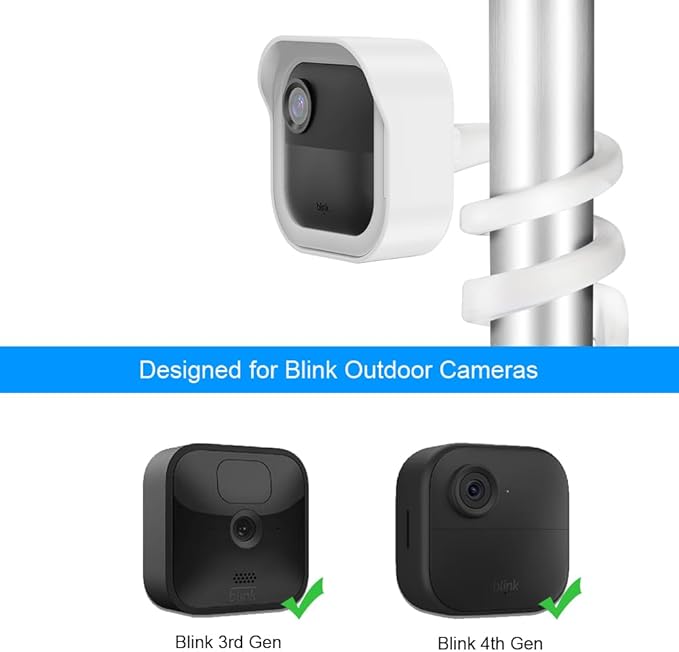All-New Flexible Twist Mount for Blink Outdoor 4 /3rd Gen/Outdoor 2K+ Camera, with Weatherproof Protective Housing and Blink Sync Module Outlet Wall Mount (White)