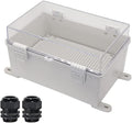 Zulkit Junction Box ABS Plastic Dustproof Waterproof IP65 Electrical Boxes Hinged Shell Outdoor Universal Project Enclosure Grey Clear Cover With Mounting Plate 11.8 x 7.9 x 6.3 inch (300x200x160mm)