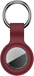 Linsaner Case for AirTag 2nd Gen (2026) & 1st Gen, Silicone Holder Keychain Key Ring, Protective Cover for Apple for Air Tags, GPS Finder Accessories for Bags, Pets, Kids, Luggage, Wine Red