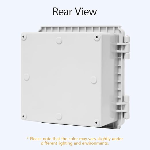 LeMotech Electrical Box, IP67 Waterproof Hinged Cover Stainless Steel Latch Junction Box, ABS Plastic Electrical Enclosure with Mounting Plate,Wall Brackets, Cable Glands,5.9"x5.9"x3.5",Grey