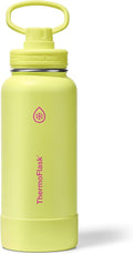 ThermoFlask 32 oz Double Wall Vacuum Insulated Stainless Steel Water Bottle with Spout Lid, Unmellow Yellow