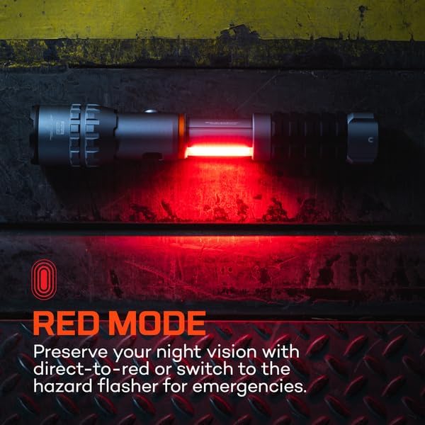 NEBO SLYDE King 4K Work Flashlight | 4000 Lumens, 7 Light Modes, Magnetic Base, Rechargeable COB & LED Tactical Light, Waterproof, Great for Camping, Includes USB-C Charging Cable