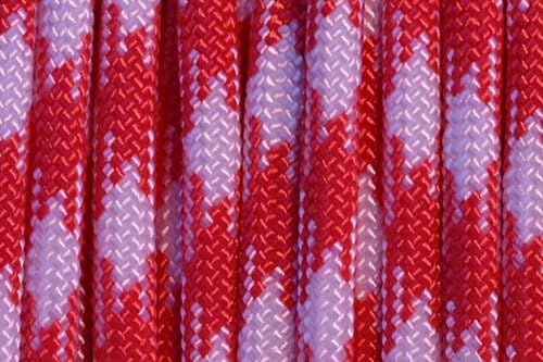 BORED? PARACORD! 550 lb Paracord – Ideal for Crafting, DIY Projects, Camping, Military & Active Outdoors – 300+ Colors – Tactical Parachute Cord Type III – Strong - Strawberry Fields 50 Feet