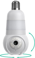 Luna Light Bulb Security Cameras Wireless Outdoor Indoor, 360° Pan Tilt, Color Night Vision, LED Bulb & Spotlight, 2.4GHz Wi-Fi 6, Porch Light Cameras for Home Security (2026 Upgrade Version)