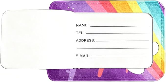 2Pcs Retro Airplane Luggage Tags for Suitcases, 2.83x4.53 Vintage Rainbow ID Labels with Privacy Cover, Aesthetic Travel Bag Tags for Backpacks, Graduation Gift for Pilot Flyers, Set of 2