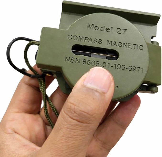 US Military Style Phosphorescent Waterproof Lensatic Compass Accurate Hand Held Compasses with Pouch for Hiking Camping Navigation Survival Backpacking Orienteering