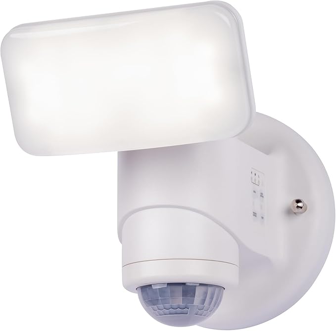 Wired Motion Security Light with Dynamic Tracking Technology, 2000 Lumens LED, 240° Sensor, White, 50 ft Range