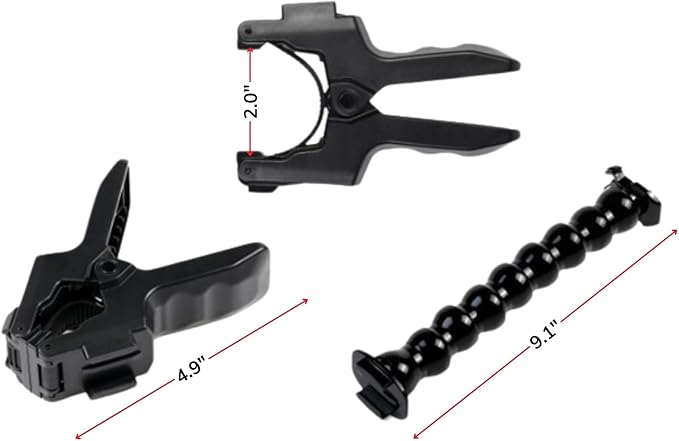Gooseneck Phone Holder Flex Clamp Clip Mount with Flexible Jaws for Desk, Pole, or Mobile Stand Adjustable Compatible with iPhone 14, 13 Pro, XS Max, XR, X, 8, 7, 6, 6s Plus and Other 4-7'' Device
