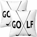 Black Golf Clubs Pillow Covers 18 X 18 Sports Themed Decor Symbol Golf Set of 2 Pillow Cases Square Velvet Outdoor Throw Cushion Pillowcases Decorative for Home Bed Sofa Couch Hotel