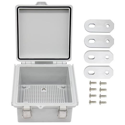 ABS Electric Junction Box, IP67 Weatherproof Electrical Boxes, Hinged Clear Cover Outdoor Waterproof Plastic Enclosure Box with Lock, Small Dustproof Case 5.9×5.9×3.5 inch(150×150×90mm)