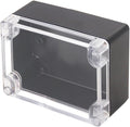 Project Box IP65 Waterproof Junction Box ABS Plastic Black Electrical Boxes DIY Electronic Project Case Power Enclosure Clear Cover 4.53"x3.54"x2.17"