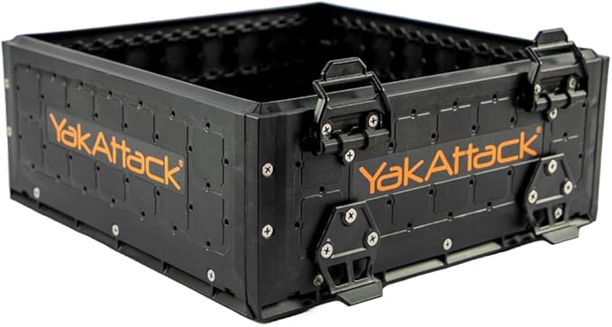 YakAttack ShortStak Upgrade Kit for BlackPak Pro | 13" x 13" – Black | Stackable Kayak Crate Add-On with GridLoc Panels, Hinges & Latches | Not Standalone | Made in USA