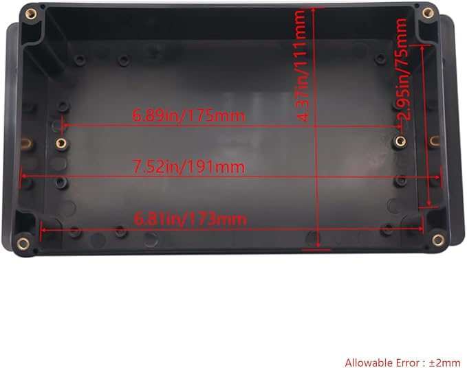 Project Box ABS Black Electrical Boxes IP65 Outdoor Waterproof Box Electronic Junction Box Fixed Ear Power Enclosure with Cable Glands for DIY Project 7.87 x 4.72 x 4.45 inch (200x120x113mm)