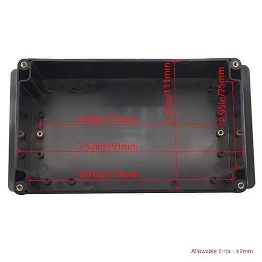 Junction Box IP65 Waterproof ABS Plastic Electrical Project Case Power Junction Boxes, Project Box with Fixed Ear Black 7.87x4.72x4.45 inch (200 x 120 x113 mm)