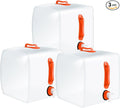 Reallnaive 3 Pack Collapsible Water Container with Spigot, Foldable Camping Water Container Portable Camping Storage Carrier Jug for Outdoors Hiking Emergency Kit Backpack(5.3 Gallon,Orange,3 Pcs)