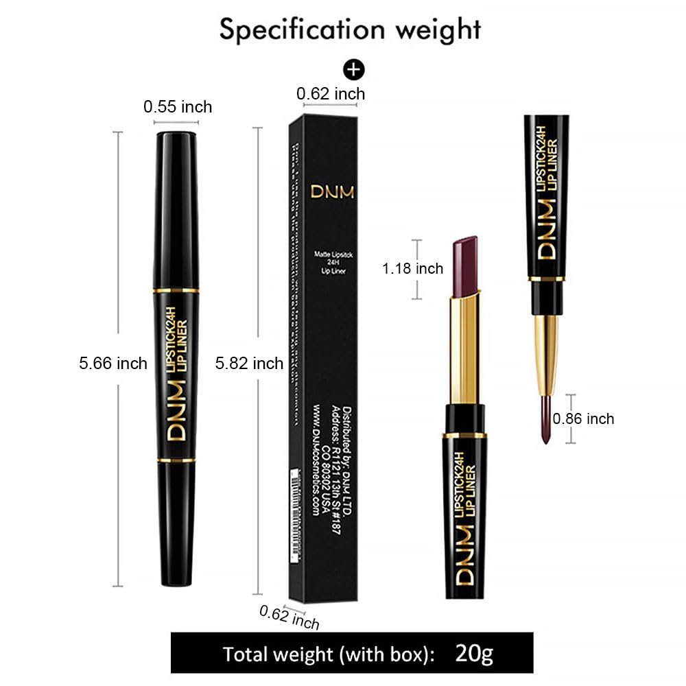 Kaely 2-in-1 Brown Lip Liner & Lipstick Set Kit for Women, Matte Lips Kit with Lip Liner Lip Stains Long Lasting Waterproof 24 Hour Lipstick and Lip Liners Combo Lipliners Pencil Set 11