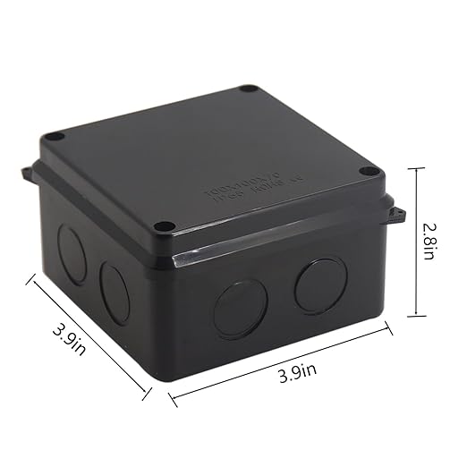 Project Box IP65 Waterproof Dustproof Junction Boxes ABS Plastic DIY Electronic Case, Indoor & Outdoor Electrical Box Power Cord Enclosure Black 100x100x70mm