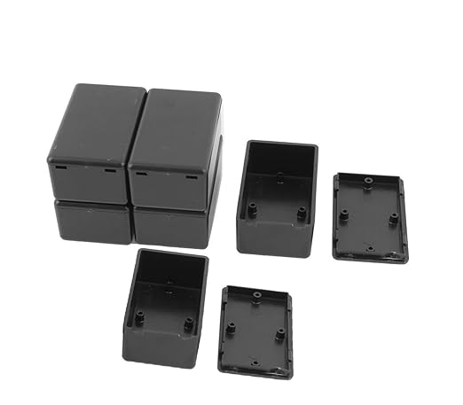 YXQ 60x36x25mm Waterproof Electric Project Case Junction Box with Cover Black Plastic, 6-Pack