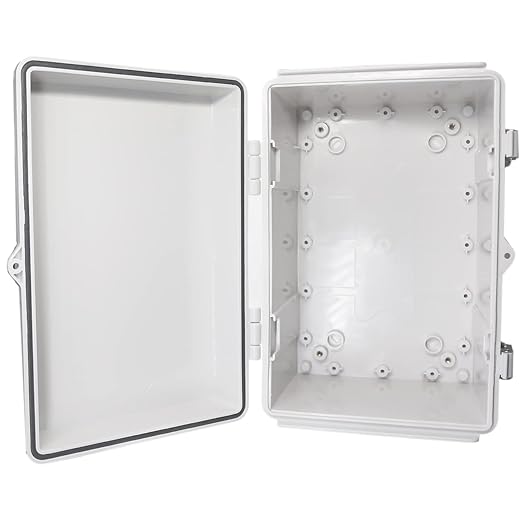 Outdoor Waterproof Electrical Box Junction Box Weatherproof IP67 ABS Plastic Enclosure Switch Router Project Box Electronics Enclosure with Mounting Plate Wall Bracket Grey 11.8"x7.9"x6.7"