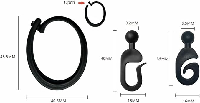50pcs Multi-Purpose Plastic Slide Rail Hook, Special Plastic Hook for Gazebo, It is Not Afraid of Rain On The Open Air, and It is Also Suitable for Sunshade Curtains and Mosquito Nets, Etc.