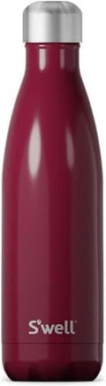 S'well Stainless Steel Water Bottle, 17oz, Wild Cherry, Triple Layered Vacuum Insulated Containers Keeps Drinks Cold for 36 Hours and Hot for 18, BPA Free, Perfect for On the Go