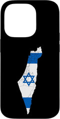 Israel National Flag Distressed Map Case for iPhone 14 Pro