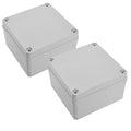 LeMotech Junction Box IP67 Waterproof Dustproof ABS Plastic Project Box for Electrical Outdoor Enclosure Gray 4.9 x 4.9 x 3 inch (125 x 125 x 75 mm),2 Pack