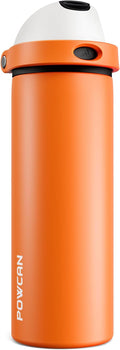 POWCAN 24 oz Steel Insulated Water Bottle: 2-in-1 Push-Button Spout & Quick-Flip Straw, Leakproof, Cold 24Hrs, Lockable, Fits Car Cup Holder, Ideal for Sports, Trip, Gym, School, Gift (Sunny Puppy)