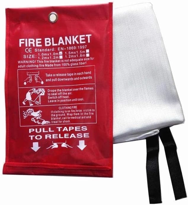 ISOP Fireproof Blanket Large 70 * 78 Inches Pack of 2 – Emergency Fire Blanket – Heavy Duty Emergency – A-Grade Survival Blankets – Fire Suppressant Sheet – Rescue Cover for Home & Kitchen Safety