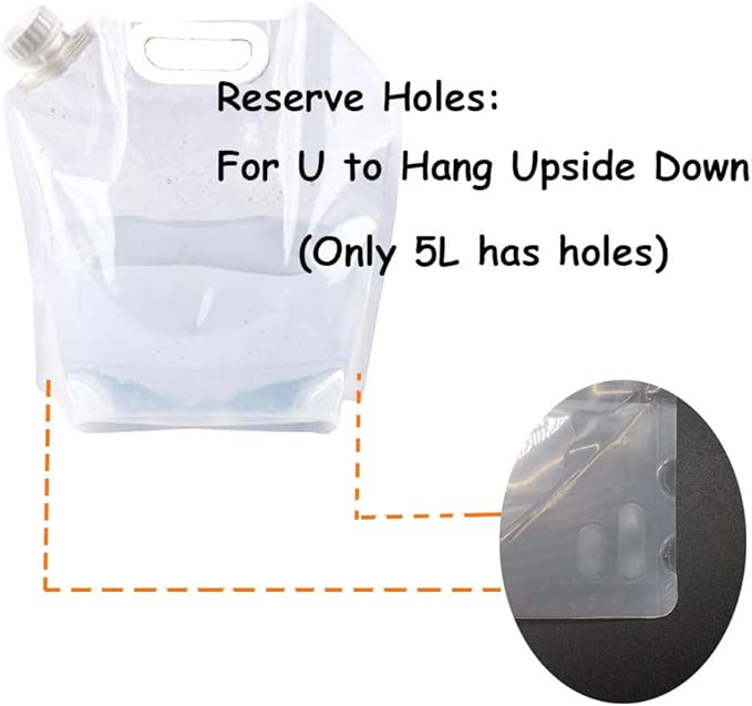 SUPANT Collapsible Emergency Water Jug Container Bag, Freezable, BPA Free Plastic Water Carrier Tank, Outdoor Folding Water Bag for Sport Camping Riding Mountaineer Backoacking, Food Grade