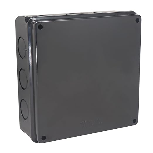 Project Box IP65 Waterproof Dustproof Junction Boxes ABS Plastic DIY Electronic Case, Indoor & Outdoor Electrical Box Power Cord Enclosure Black 200x200x80mm
