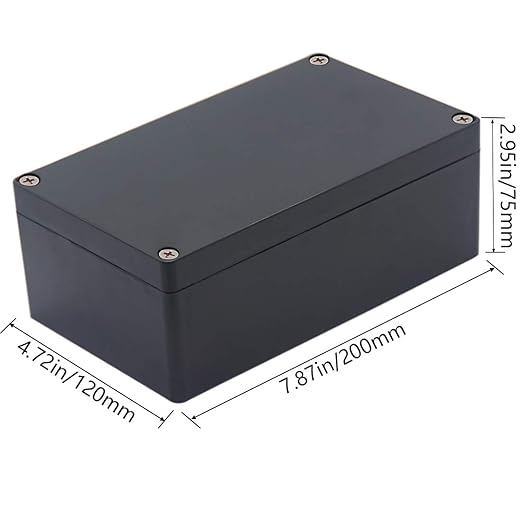 Junction Box IP65 Waterproof ABS Plastic Electrical Project Case Power Junction Boxes, Project Box with 4 PCS M16 Cable Glands 7.87 x4.72 x2.95 inch (200x120x75 mm)