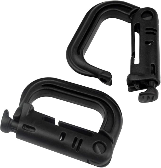 Topbuti 18 pcs Multipurpose Grimlock D-Ring Locking Molle Clips Hanging Hook for Webbing Strap Molle Bag Tactical Backpack