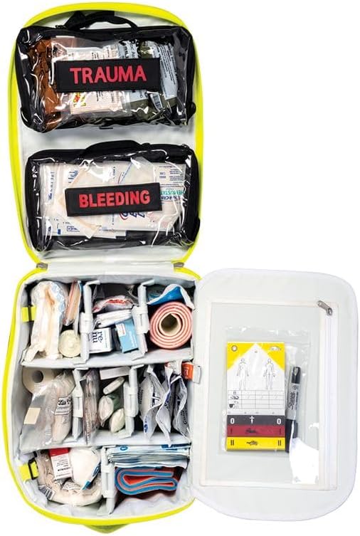 MERET V.E.R.S.A.™ PRO X EMS Backpack (High Viz Yellow) – Modular ALS BLS Trauma Bag with Infection Control Material, Laser Cut MOLLE, Padded Harness System