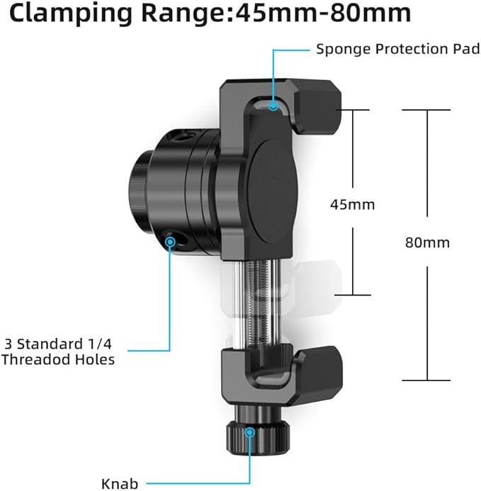 SUREWO Aluminum Fence Mount for Go pro,iPhone, Phone, DJI Osmo Action 4/3/2, Insta360,Mevo Start for Baseball Softball Tennis Recording, Cameras Net Chain Link Fence Clip Mount Holder