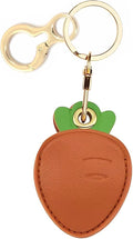 Leather Keychain Holder Case Compatible with AirTag,Cute air tag Cover with Keychain Ring,GPS Tracker Case for Keys