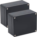 2 Pack Project Box IP65 Waterproof Junction Box ABS Plastic Black Electrical Boxes DIY Electronic Project Case Power Enclosure 4.53"x3.54"x2.17"(115x90x55mm)