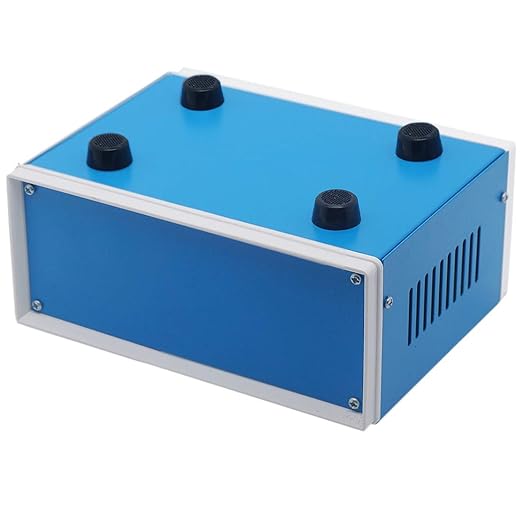 Zulkit Junction Box Blue Metal Project Box DIY Electric Enclosure Case Preventive Case Electrical Box 7.9 x 6.5 x 3.5 inch