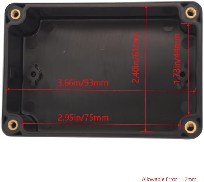 2 Pack Project Box ABS Plastic Black Electrical Boxes IP65 Waterproof DIY Electronic Junction Box Power Enclosure 3.94x2.68x1.97 inch(100 x 68 x50 mm)