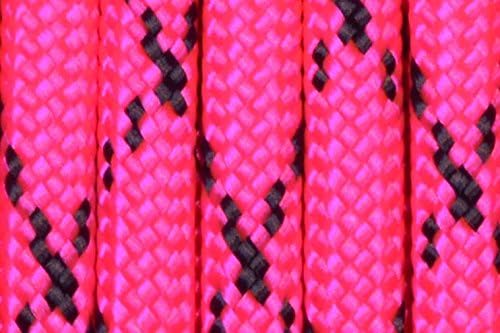 BORED? PARACORD! 550 lb Paracord – Ideal for Crafting, DIY Projects, Camping, Military & Active Outdoors – 300+ Colors – Tactical Parachute Cord Type III – Strong - Little Black Pink 50 Feet