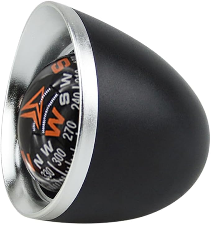 Mini Car Ball Compass, Marine Compass Interior Mount Dash Guide Hiking Accessories with Adhesive Tape, Automotive Dashboard Vehicle Direction Navigation Ball for Boat Car Truck Ship Outdoor