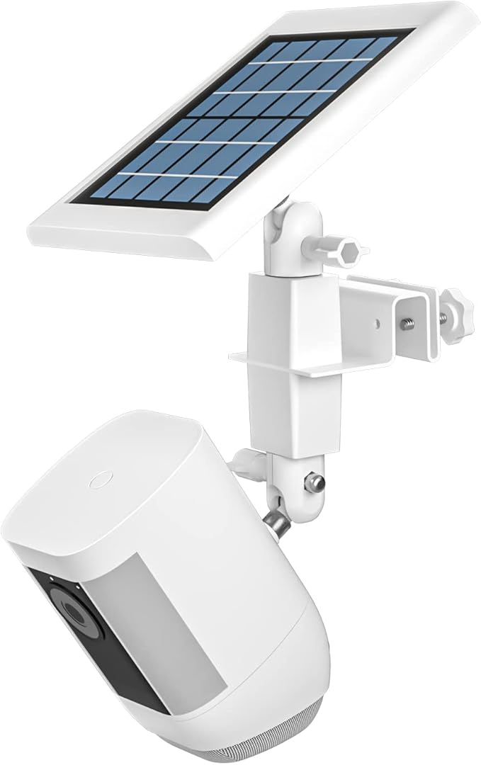 HOLACA 2-in-1 Weatherproof Gutter Mount for Stick Up Cam Pro Solar Panel, Spotlight Cam Pro Battery and Stick Up Cam Plus Battery Outdoor Mount Accessories for Ring Super Solar Panel (White)