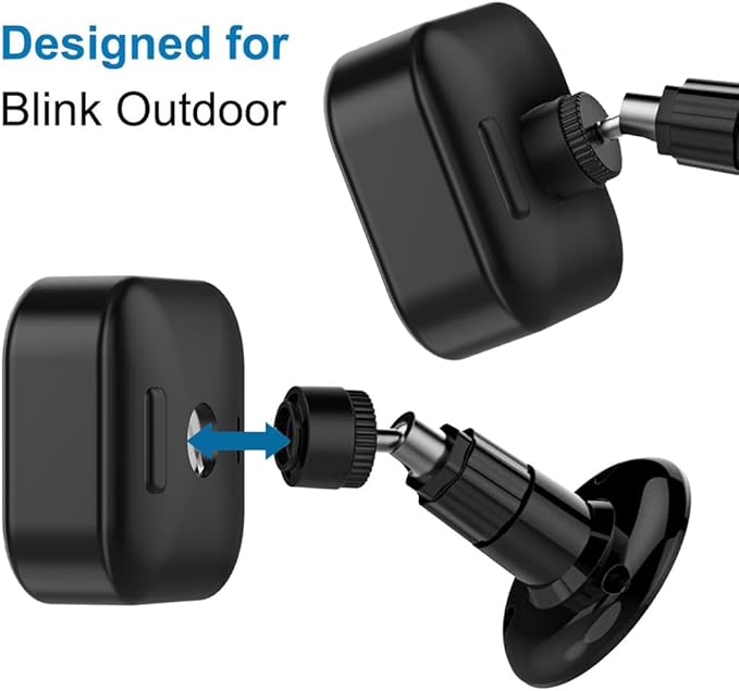 All-New Blink Outdoor Camera Mount, 360° Adjustable Mounting Bracket with Sync Module Outlet Holder for Blink Outdoor 4/ 3rd Gen/ Outdoor 2K+ Camera System (Black, 3Pack)