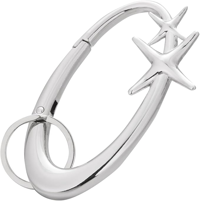 Y2K Cute Star Carabiner Keychain Cool Belt Loop Clip Starlight Heavy Duty Carabiner Clasp Snap Hook Holder Key Buckle