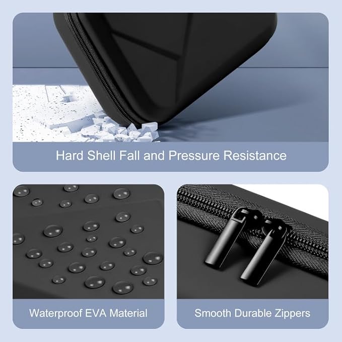 EVA Electronic Accessories Storage Case Large Shockproof Waterproof Storage Bag for Electronics Organizer Portable Cable Storage Bag for Travel or Work (Black, Double Layer)