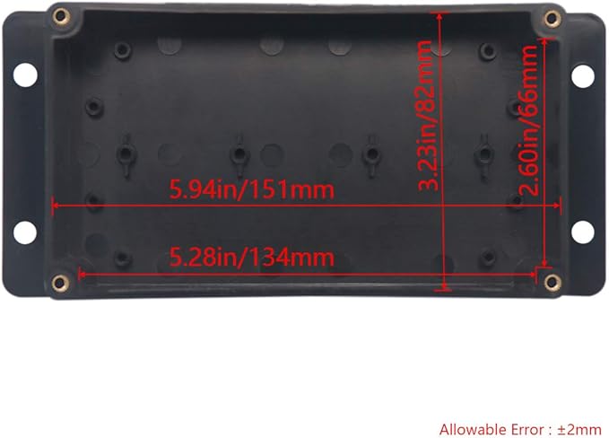 Project Box ABS Black Electrical Boxes IP65 Outdoor Waterproof Box Electronic Junction Box Fixed Ear Power Enclosure with Cable Glands for DIY Project 6.22 x 3.54 x 2.36 inch (158x90x60mm)